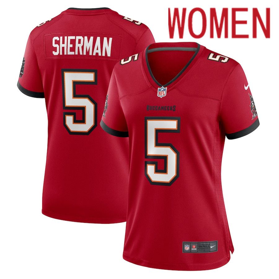 Cheap Women Tampa Bay Buccaneers 5 Richard Sherman Nike Red Game NFL Jersey